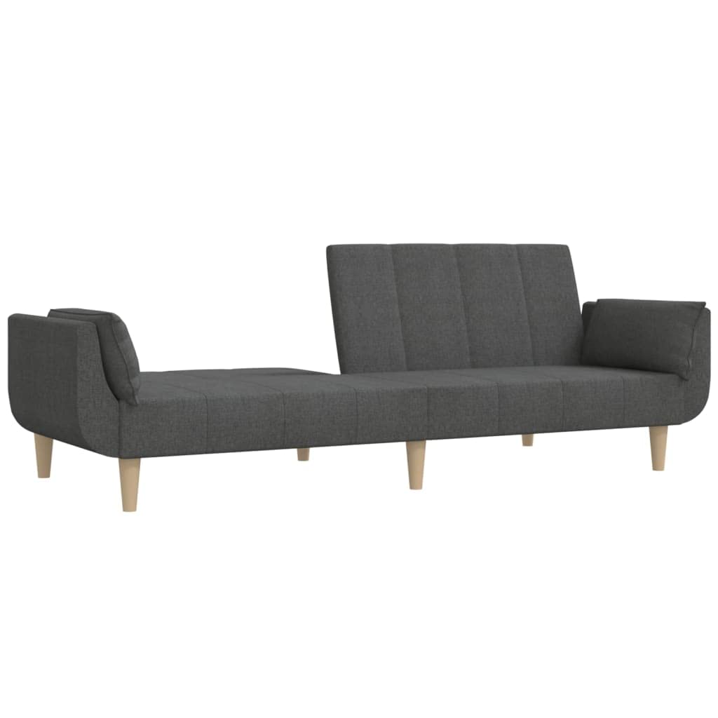 Hothingwell Sofa 2-osobowa ciemnoszara z 2 poduszkami