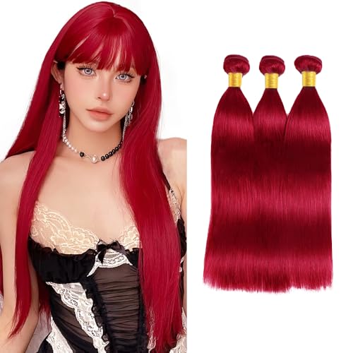 Red Bundles Straight Bundles Human Hair 12 14 16...