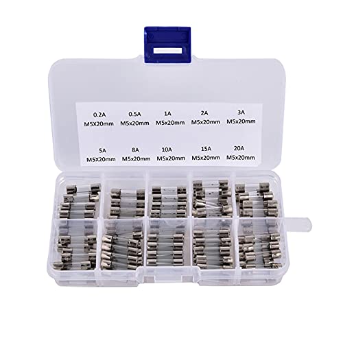 Fusibles en verre à soufflage rapide 5x20mm | Kit de 100 pièces pour protection électrique