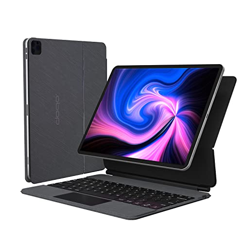 Ipad Pro 12.9 2020 Case doqo Keyboard Case compatible con iPad Pro 12.9 pulgadas 2021 5th Gen/2020 4th-Gen/2018-3rd Gen(Cuero, Gris)