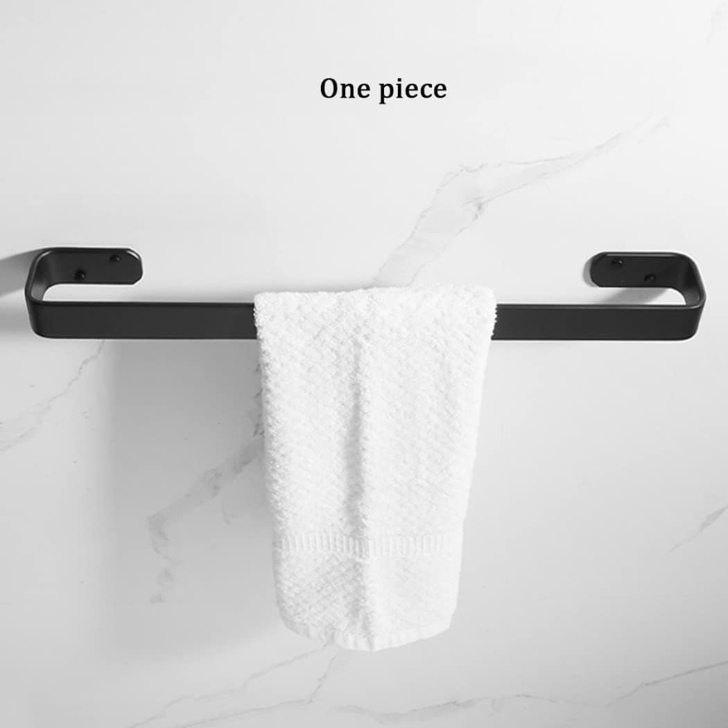 DAIGLE Toallero de baño, toalleros, Espacio montado en la Pared, toallero Redondo Negro de Aluminio for baño, 50cm (Size : 40cm)