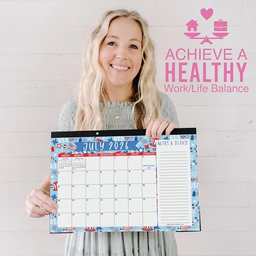 Image of Hadley Designs Large Teacher Desk Calendar 2026-2027 - Desktop Calendar 2026, 18-Month Academic Desk Calendars for School, Home & Office, Cute Classroom Must Haves, Back to School Teacher Gifts