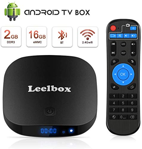Leelbox TV Box Q2 PRO Android tv 8.1 Cuatro núcleos 2 GB RAM + 16 GB ROM / 2.4G WLAN / Full HD / 3D / 4K H.265 Android TV versión