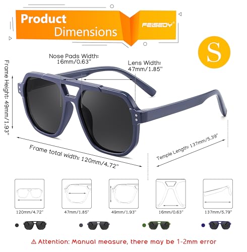 FEISEDY Kids Polarized Sunglasses for Boys Girls Aviator Sunglasses Lightweight Flexible UV400 Protection Age 3-12 B00453