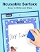 SUNEE 30 Packs Oversized Reusable Dry Erase Pocket Sleeves with 2 Rings, 10 Assorted Colors 10x14 Ticket Holders, Clear Plastic Sheet Protectors, Teacher School Classroom Supplies