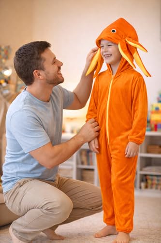Image of Raj Costume Animal Fancy Dress Costume for Boys & Girls | Hooded Full Body Wildlife Zoo Animal Jumpsuit | Soft Costume for School Function, Fancy Dress, Halloween, Birthday, Cosplay & Role Play