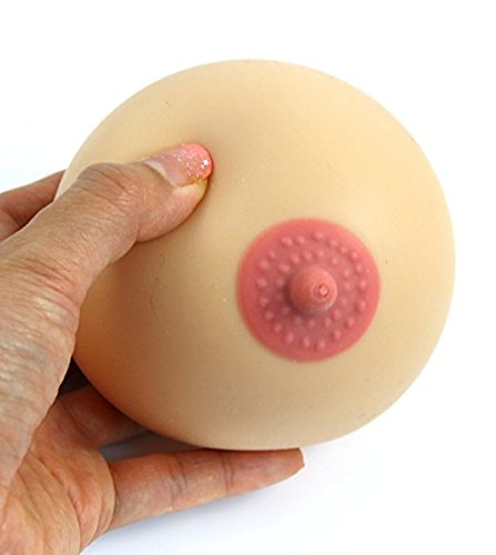 VeryOK Hand Stress Reliever Ball, Fake Breast Squeeze Boob Ball,Hand Stress Ball With Pouch (Stress ball)