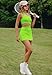 LAMISSCHE Womens Tennis Dress Built With Bra And Shorts Workout One Shoulder Mini Dress Athletic Cut Out Golf Dress(Grass Green,M)