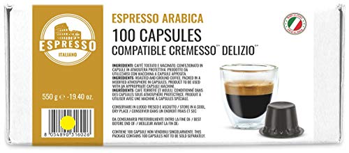 100 Cápsulas Cremesso® Delizio® Compatibles Café 100% Arábica