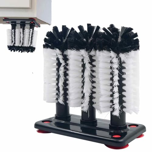 Brosse pour nettoyer un nettoyage avec planches - Brosse en tasse avec aspiration brosse de nettoyage à vin pour nettoyer le à vin, évier, brosse pour nettoyer les bouteilles avec 3 pinceaux C