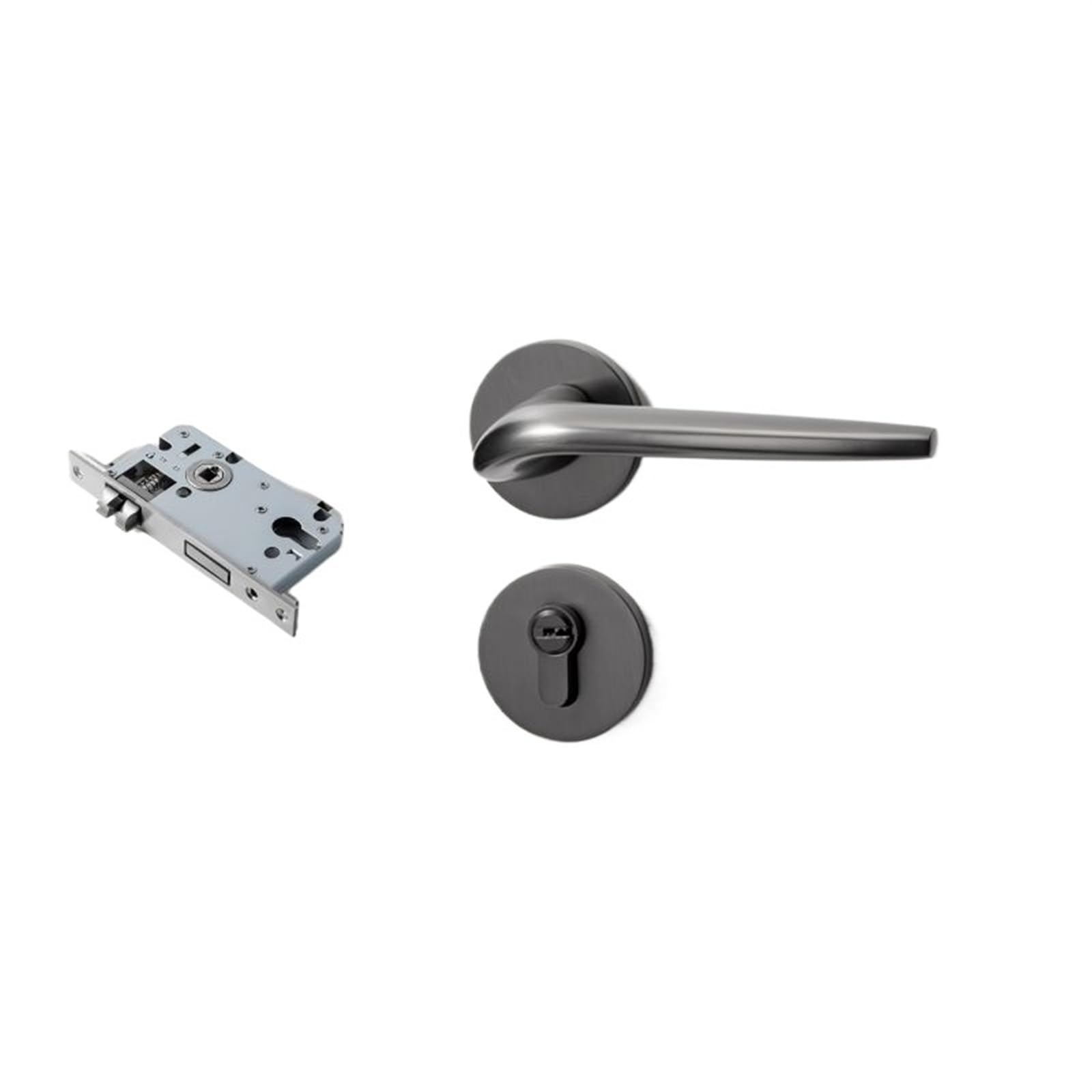 Yshiuol D Oor Handles Split Handle Lock Body Set Modern Zinc Alloy Bedroom Oor Silent Security With Key For Home An Office(D)