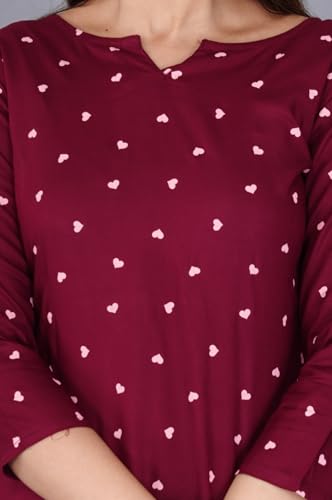 Image of Amazon Brand - Tavasya Women Cotton- Rayon Printed Kurti with Pant Co-Ord Set | Soft Comfortable Straight Fit Ethnic Kurta Set | 3 /4 Sleeves V-Neck Daily, Office & Casual Wear
