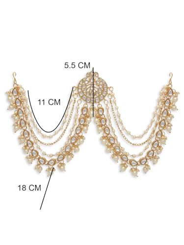 Image of OOMPH Jewellery Ethnic Sheeshphool-Kundan Jadau Floral Design for Women & Girls Stylish - DPH161DST4RKH184RKH235 PA201