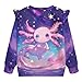 Xhuibop Galaxy Axolotl Toddler Clothes for Girls 4T 5T Fashion Graphic Tees Soft & Comfy Fall Sweatshirts for Kids Outdoor Travel School Outfits Ruffle Sleeve Design