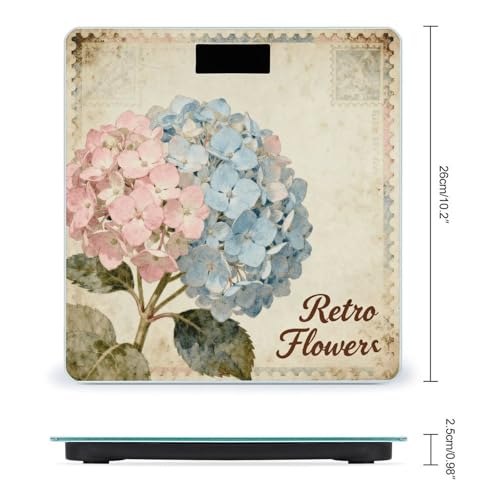 Báscula Digital para Baño Retro Flores Precisa y Estable miniatura 2