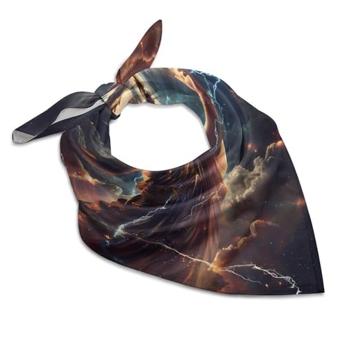 Zeus God Greek Mythology Silk Like Head Scarf for Women Bandana for Hair Wrapping Fashion Accessory Square Hair Scarves 25