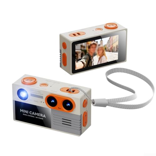 Appareil photo numérique rétro CCD19 Beige avec vidéo 4K et double objectif