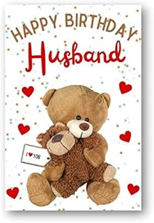 Second Ave Husband I Love You Bear Cute Happy Birthday Card Greetings Card