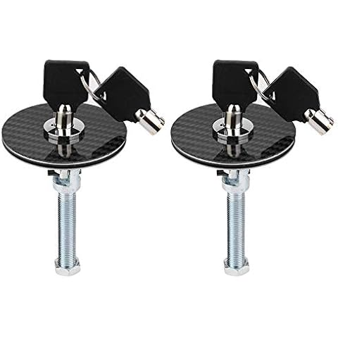 Hood Cover Lock,Car Universal Carbon Fiber Style Engine Hood Cover Lock Key Pin Kit Quick Latch Release Cover