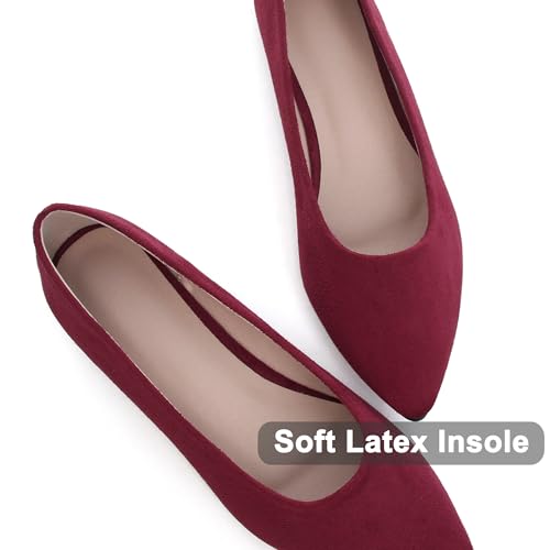Image of Dear Time Women's Pointed Toe Ballet Flats Simple Casual Office Work Flats Slip-on Comfortable Shoes
