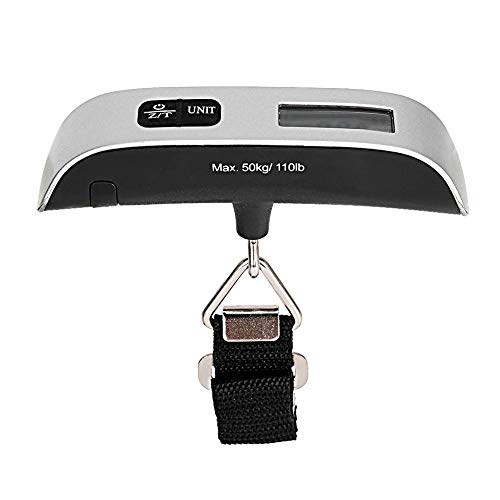 FILFEEL mit Druckknopf-Gepäckwaage, 110 lb Gewichtskapazität, Tara-Abzug, Aussperrung, Nullpunkt, automatische Abschalt-Reisewaage, tragbare Heimwaage