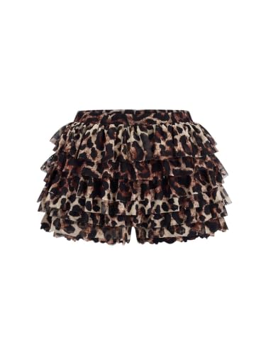 Image of Women Y2K Lace Multi-Layered Bloomers Lolita Ruffle Shorts Cute Mini Skirt
