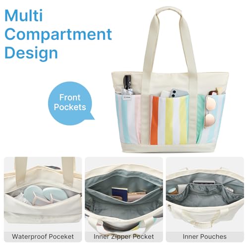 G4Free Rainbow Stripe Beach Bag