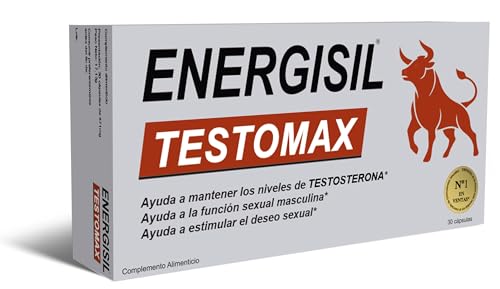 ENERGISIL® TESTOMAX – 30 Cápsulas con Maca, L-Arginina, Tribulus Terrestris, Ashwagandha, Ácido D-Aspártico, Zinc, Selenio y Vitaminas – Complemento Alimenticio para Niveles Normales de Testosterona