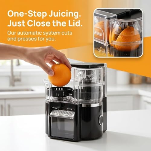 Exprimidor eléctrico de cítricos, prensador de limón de corte automático de doble cabeza, exprimidor de naranja inalámbrico de 2 velocidades con filtro de pulpa, extractor de frutas inalámbrico
