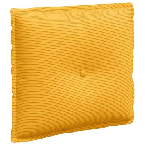 Coussin de dossier rectangulaire velours côtelé jaune 50x45cm - 3