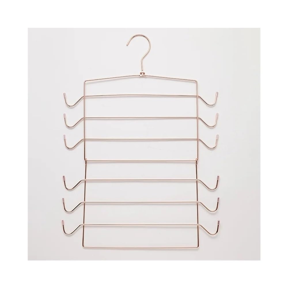 Percha de Metal Plegable de 6 Capas, giratoria, for Ropa Interior, Bufandas, sin Costuras, for Almacenamiento y Secado(Rose Gold)
