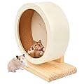 GEMCAM Wooden Hamster Wheel, Silent Hamster Exercise Wheel, Non Slip Run Disc for Syrian Hamsters, Gerbils, Rat, Mice, Dwarf, Small Chinchilla (21cm)