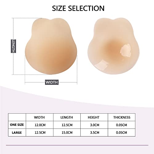 Turum Silicone Adhesive Bra - Strapless, Invisible, Push-Up For Backless Dresses, With Nipple Covers (As1, Alpha, 10X, Regular, Regular, Skin Color) #TOP5