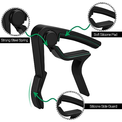 FGBNM Guitar Capo Tuner Set, Including Capo, Tuner, Picks and Pick Holder, for Guitar Players and Beginners