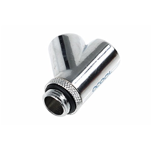 AlphaCool 17062 Y-45° Connector - G1/4 revolvable - 2X Inner 1x Outer Thread - Chrome Refrigeración Líquida Conectores
