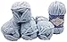 Produktbild 5 x 100 Gramm Alize Velluto Strickwolle, Babywolle , 500 Gramm Wolle Super soft Bulky (blaugrau 416)