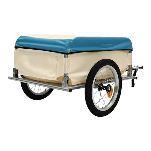 Fahrradanhänger, Fahrrad Lastenanhänger Klappbar, Transportanhänger Aluminium Utility Cargo Bike Anhänger Tragkraft 50KG für den täglichen Transport