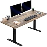VIVO Electric 60 x 24 in Standing Desk, Memory Height Adjustment, 1B Series, Holds 220 lbs, One-Piece Reclaimed Wood Top, Black Frame, DESK-KIT-1B6P