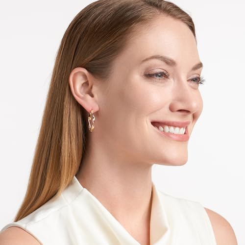 MORGAN & PAIGE .925 Sterling Silver Rhodium, 14K Rose Gold & 18K Yellow Gold Plated Three-Tone Twisted Silver Hoop Earrings for Women - Lightweight Gold Earrings for Women with Secure Latch Back Clasp4