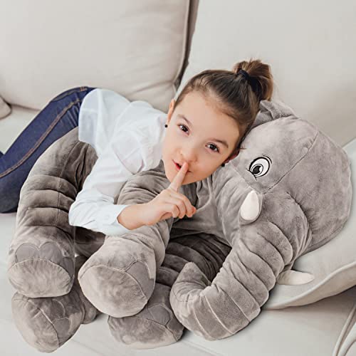 Brinjoy Giant Elephant Stuffed Animal Set, 33” Large Elephant Plush Toy With 10 Felt Fruits & 1 Fruit Basket, Big Soft Elephant Doll For Kids Toddlers Party Decoration, Gift For Girls Boys Ages 3+ #TOP4