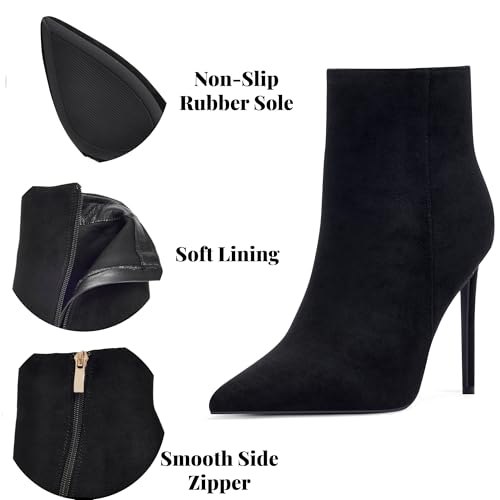 Elisabet Tang Women Heeled Ankle Booties,Sexy Pointed Toe 4 inch Stiletto High Heel Fashion Ankle & Booties High Heel Boots Dress Evening Party Boots Shoes2