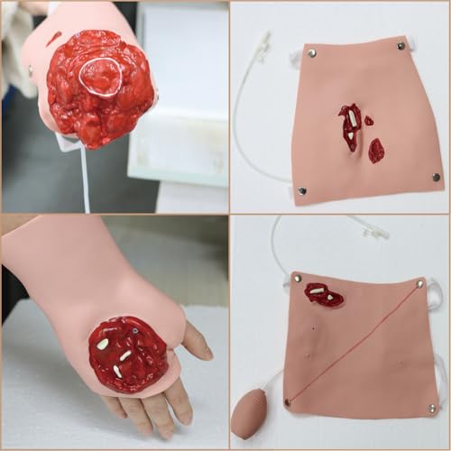Image of 43PCS Trauma Manikin Moulage Kit Trauma Evaluation Set Burn /Wound Module for First Aid Trauma Care Training Full Body CPR Manikin Trauma Assessment Module for Manikin Training Model