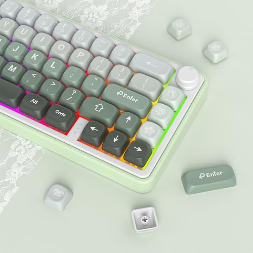 Image of Guffercty kred MOA Profile Keycaps Set 132 PCS, PBT Keycaps Compatible with Cherry MX Switch 60% 65% 75% 100% Mechanical Keyboards for Gaming & Office (MOA-Gradient Green)