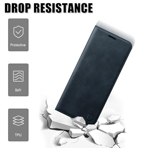 Coque Samsung Galaxy A17 avec blocage RFID étui portefeuille cuir bleu - 5