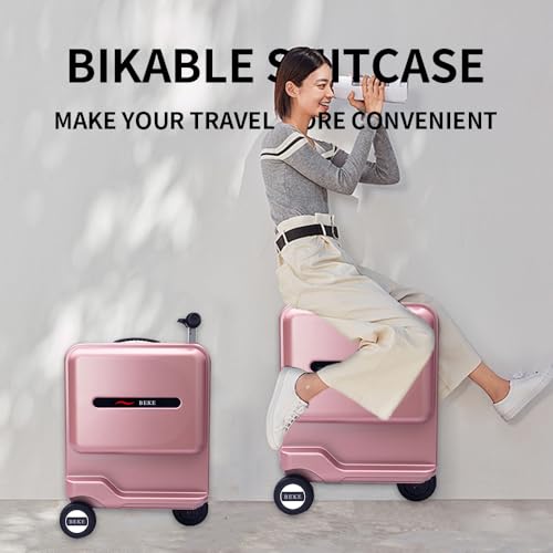 Electric Luggage Scooter For Travel Rideable Luggage with TSA Lock, Expandable Fashionable Hard Shell Suitcase,Safety Anti-theft Luggages, Suitable for Air Travel and Vacation (pink)2