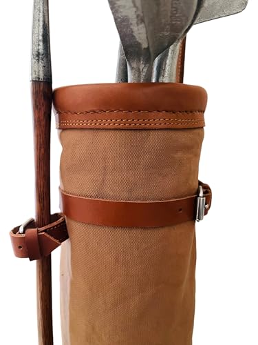 Geoffrey Vintage Tan Leather Golf Bag