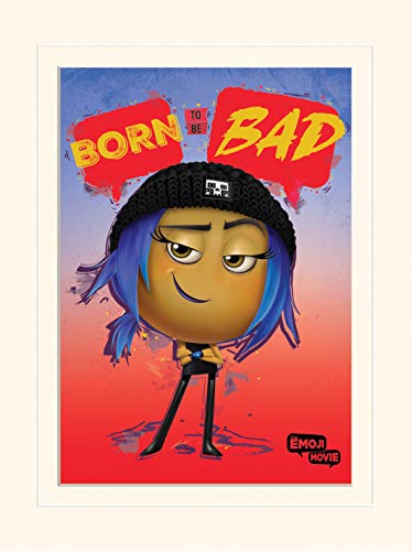 Pyramid International The Emoji Movie (Born To Be Bad) Mounted Print Memorabilia, Paper, Multi-Colour, 30 x 40 x 1.3 cm
