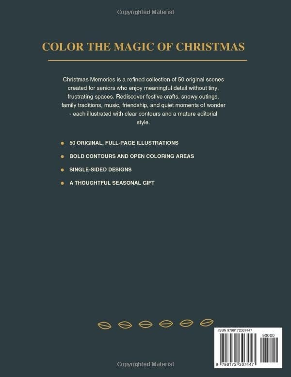 Christmas Memories: A Large Print Coloring Book for Seniors image 3