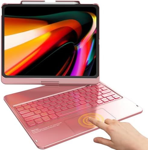 TQQ iPad Air 13 Inch Case Keyboard (M3 2025 / M2 2024), iPad Pro 12.9 (6th, 5th, 4th, 3rd Gen) Keyboard – 360° Rotatable, 7-Color Backlight, Multi-Touch Trackpad, Thin & Light (Pink) TQQ iPad Air 13 Inch Case Keyboard (M3 2025 / M2 2024), iPad Pro 12.9 (6th, 5th, 4th, 3rd Gen) Keyboard – 360° Rotatable, 7-Color Backlight, Multi-Touch Trackpad, Thin & Light (Pink)