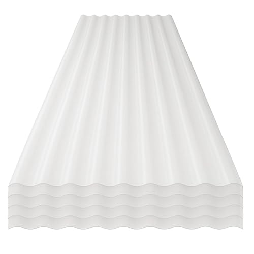 StormGuard Set da 5 lastre Ondulate in PVC – 90x200 cm Trasparente –- Pannello Tetto Impermeabile – Tetti di Verande, Carport